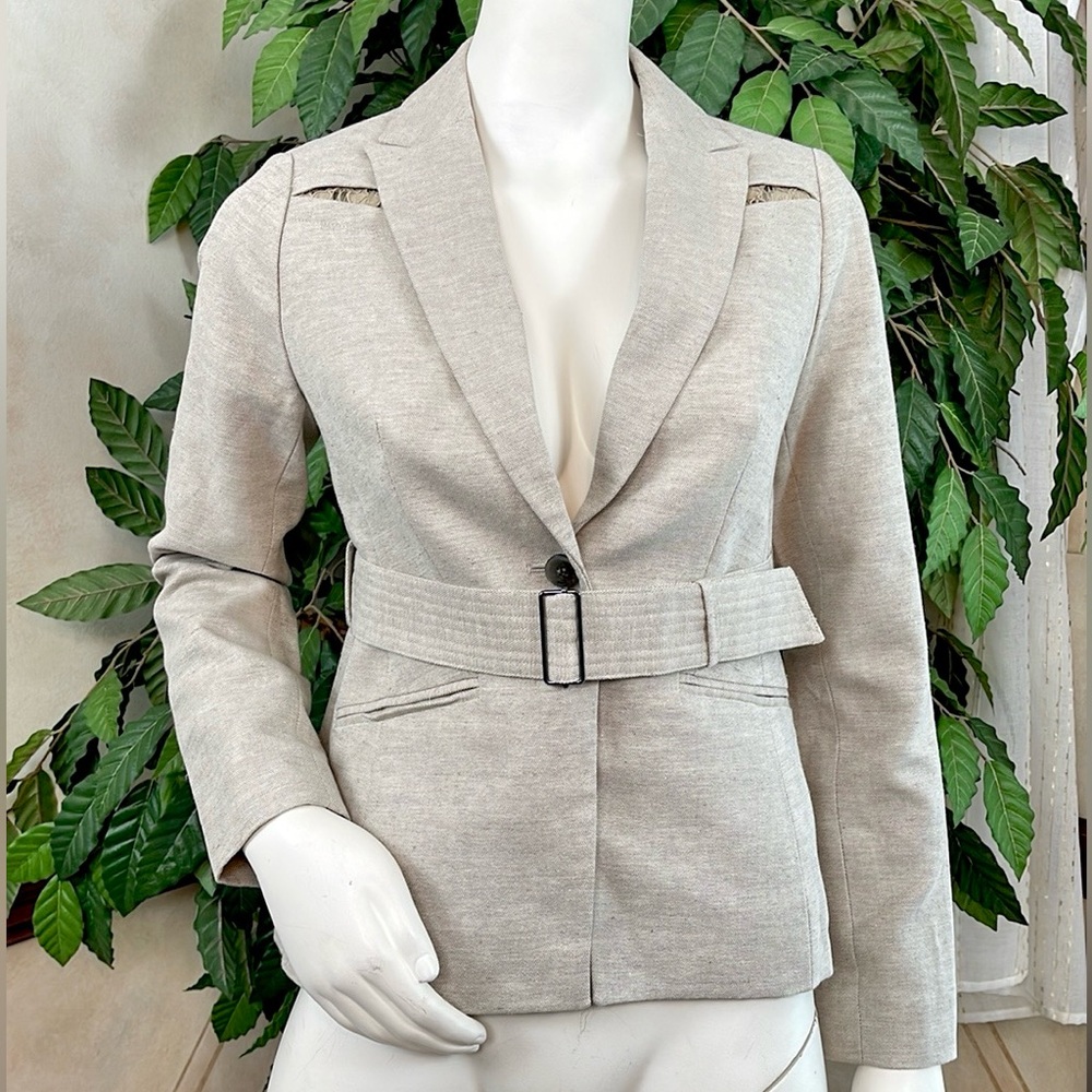 THE LIMITED LACE INSET LINEN JACKET